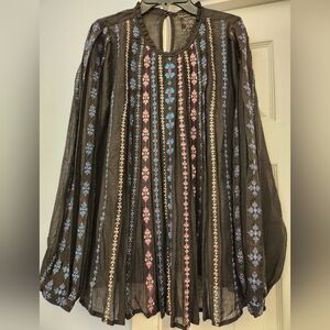 Johnny Was linen blend blouse